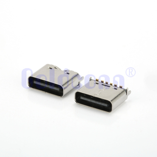 CF165-06SLB11R-02 Tipo C USB 6 pin Conector femenino, Tipo vertical, SMT
