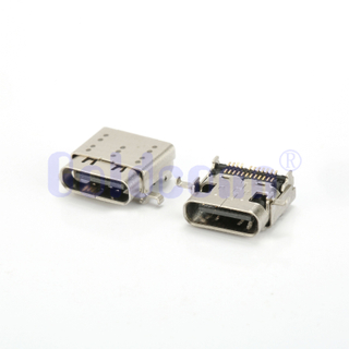 CF224-012SCB12R Tipo C USB 4.0 Conector femenino de 24PIN, conchas dobles, doble montaje