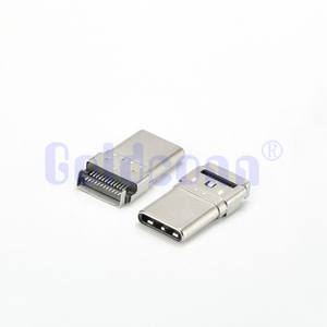 CM416-001SLB02U TIPO C TID USB 16 pin Conector masculino con EMI, férula, estiramiento