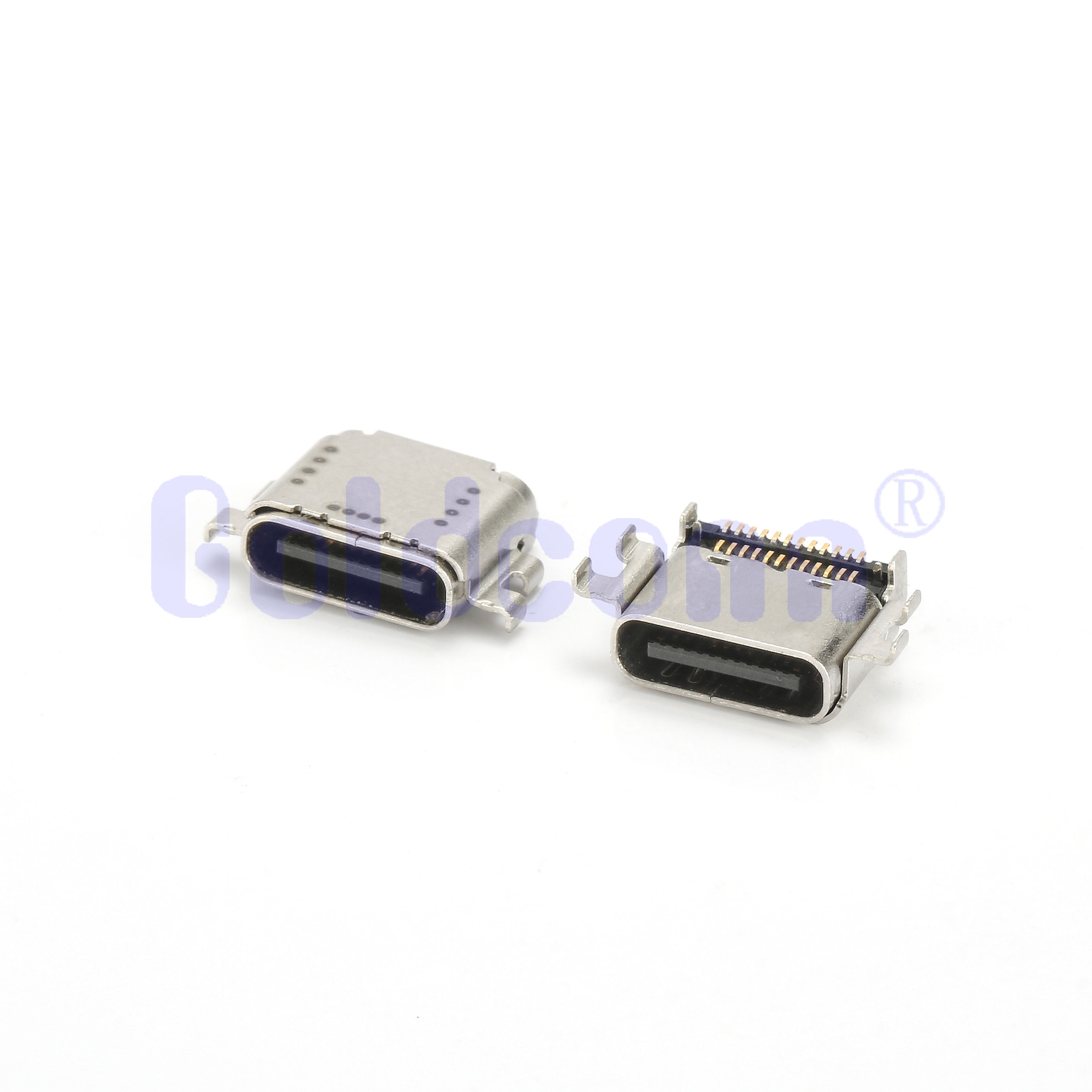 CF224-013SCB12R Tipo C USB 4.0 Conector femenino de 24PIN, conchas dobles, montura doble